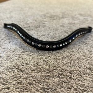 Equestrian Black brow-band with crystals